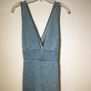 Show Me Your Mumu Blue Jean Dress L frayed bottom